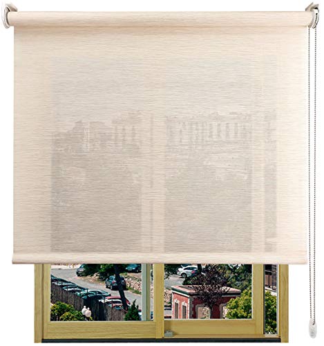 EB ESTORES BARATOS Estor Enrollable Bambú-Decor/Tamizador de luz con Transparencia y Textura del bambú. Elija su Medida de Ancho x Alto. Color: Bambú Blanco. Medidas: 248cm x 240cm