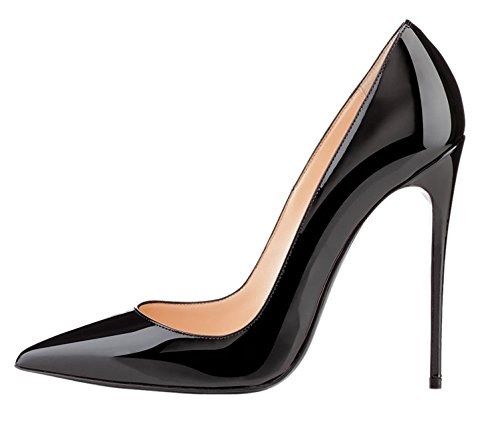 EDEFS Zapatos de Tacón para Mujer,Zapatos de Tacón Alto 12 CM Negro EU37