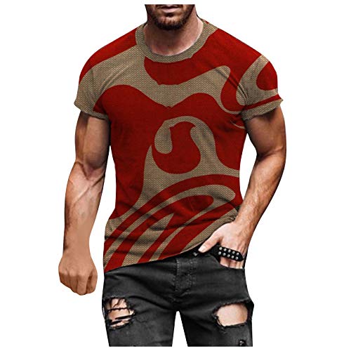 El Nuevo Camiseta Casual para Hombre Camiseta Deportivo para Hombre Camiseta De Algodón De La Moda De Hombre Camiseta De Cuello Redondo Elasticidad Primavera Y Verano Camisas S-5XL