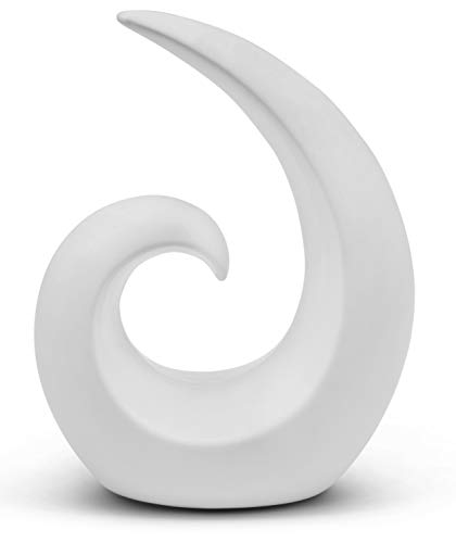 Elegante escultura de cerámica - decoración moderna en blanco - espiral decorativa de 20 cm de altura - también adecuada para regalo