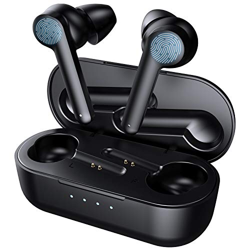 ELEGIANT Auriculares Bluetooth 5.0, Mini Cascos Inalámbricos Verdaderos Estéreo con Micrófono Dual TWS Deportivo con Caja de Carga, 24 Horas de Tiempo de Reproducción, Control Táctil para iOS Android ELEGIANT Auriculares Bluetooth 5.0, Mini Cascos Inalámbricos Verdaderos Estéreo con Micrófono Dual TWS Deportivo con Caja de Carga, 24 Horas de Tiempo de Reproducción, Control Táctil para iOS Android