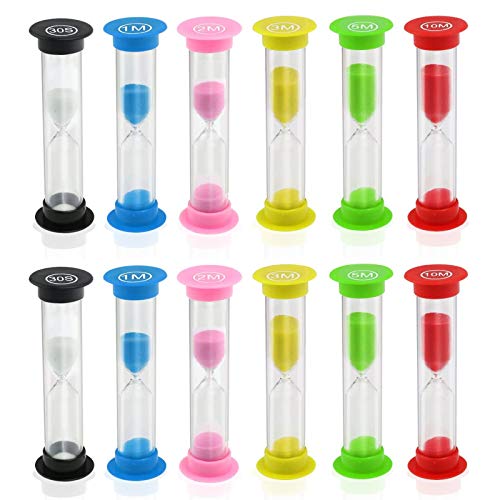 Elinala Relojes de Arena, Reloj de Arena Niños, Reloj de Arena de 6 Colores 30 Segundos / 1 Minuto / 2 Minutos / 3 Minutos / 5 Minutos / 10 Minutos para Aula, Oficina, Cocina (12 Piezas) Elinala Relojes de Arena, Reloj de Arena Niños, Reloj de Arena de 6 Colores 30 Segundos / 1 Minuto / 2 Minutos / 3 Minutos / 5 Minutos / 10 Minutos para Aula, Oficina, Cocina (12 Piezas)