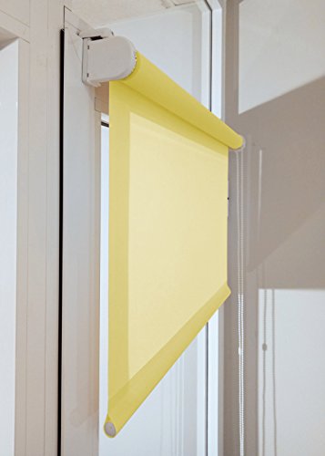 Estor Enrollable TRANSLÚCIDO Premium a Medida. Estor SIN TALADRAR traslucido. Permite Paso de luz, no Permite Ver el Exterior/Interior. Color Amarillo. Medida: 65cm x 220cm Estor Enrollable TRANSLÚCIDO Premium a Medida. Estor SIN TALADRAR traslucido. Permite Paso de luz, no Permite Ver el Exterior/Interior. Color Amarillo. Medida: 65cm x 220cm