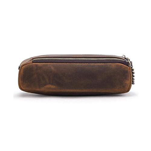 Estuche para lápices que incluye soporte para bolígrafo retro de gran capacidad con cremallera doble portátil estacionario con cerrojo de cuero Estuche para lápices que incluye soporte para bolígrafo retro de gran capacidad con cremallera doble portátil estacionario con cerrojo de cuero