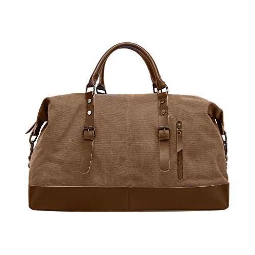 FANDARE Bolsa de Viaje la Lona Bolsa de Deporte Bolsa de Gimnasio Bolso para Playa Bolsa Portátil para Hombres Mujeres Bolsa de Hombro para Actividades al Aire Libre Crossbody Bag Marrón FANDARE Bolsa de Viaje la Lona Bolsa de Deporte Bolsa de Gimnasio Bolso para Playa Bolsa Portátil para Hombres Mujeres Bolsa de Hombro para Actividades al Aire Libre Crossbody Bag Marrón