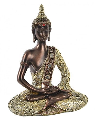 Figura de Buda Dorado para decoración Interior. Diseño Zen - WABI Sabi 20 x 27 cm- Hogar y más.