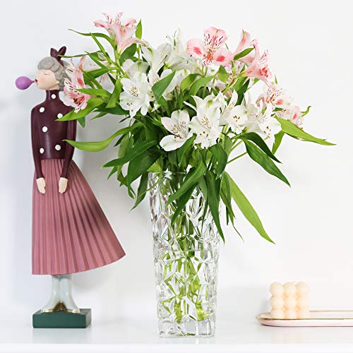 Florero Vidrio Cristal de Forma Cuadrada con Mosaico Decorativo, Ideal para Regalar, Florero Original, Decoración Hogar con Flores y Plantas (24,5 cm) Florero Vidrio Cristal de Forma Cuadrada con Mosaico Decorativo, Ideal para Regalar, Florero Original, Decoración Hogar con Flores y Plantas (24,5 cm)
