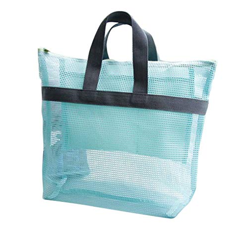 Floridivy Las Mujeres de Malla Transparente Bolsa de Gran Capacidad de Alta Picnic en la Playa Bolso Ocasional de Mano Bolsa de Natación