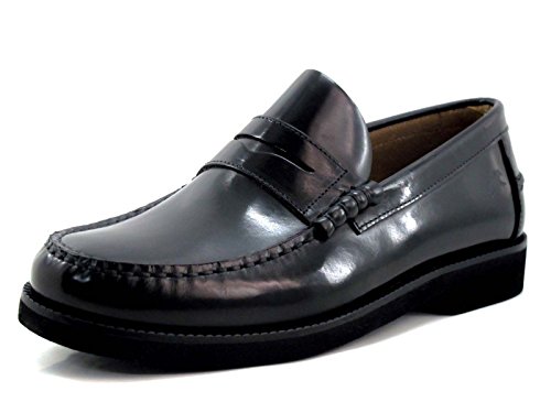 Fluchos | Mocasín de Hombre | Stamford F0047 Florentick Negro Zapato de Vestir | Mocasín de Piel de Vacuno de Primera Calidad | Cierre con | Piso de Goma Personalizado