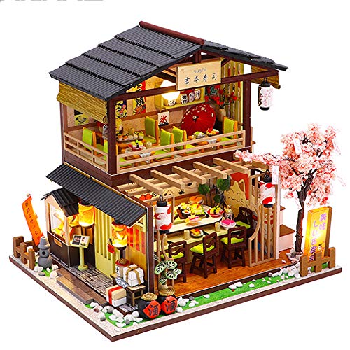 Fsolis Miniatura de la casa de muñecas con Muebles, Equipo de casa de muñecas de Madera 3D, más Resistente al Polvo y el Movimiento de música Regalo Creativo