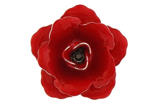 Gemelolandia | Pin Broche de Solapa Flor Roja | Complementos de Moda Mujer Exclusivos Para Detalles y Regalos Únicos y Especiales