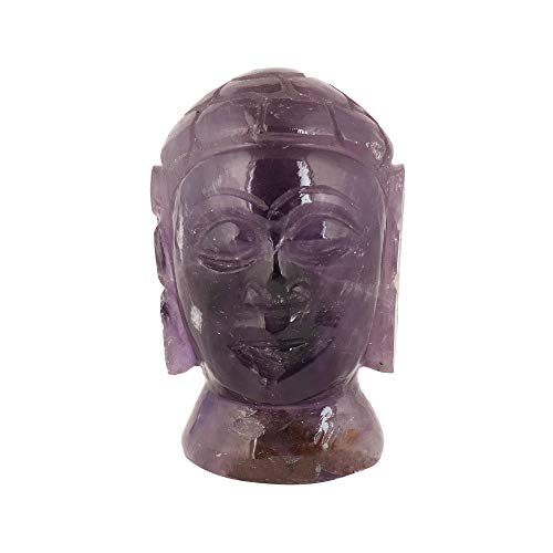 GEMHUB Cabeza de Buda de amatista violeta natural, 440,50 quilates, estatua de cabeza de Buda para decoración idea de regalo