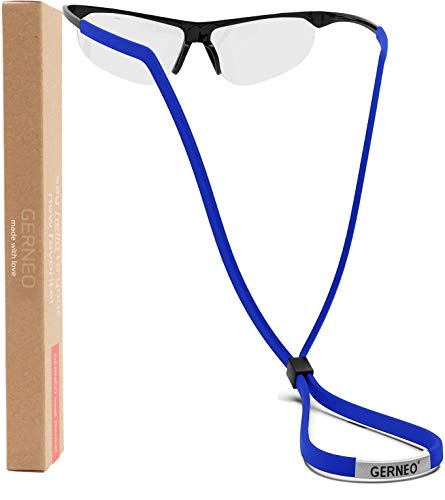 GERNEO® Original Cordón textil, resistente al agua y con una sujeción fija y fiable de gafas deportivas, gafas de sol y gafas de lectura Azul azul cobalto