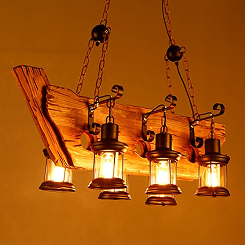 GKJ Loft Retro Madera Decoración Decoración Chandelier Nostálgico Tienda de Ropa Internet Cafés Restaurante Bar Lámparas y faroles 6 Cabeza E27 Variedad (Color : #1) GKJ Loft Retro Madera Decoración Decoración Chandelier Nostálgico Tienda de Ropa Internet Cafés Restaurante Bar Lámparas y faroles 6 Cabeza E27 Variedad (Color : #1)