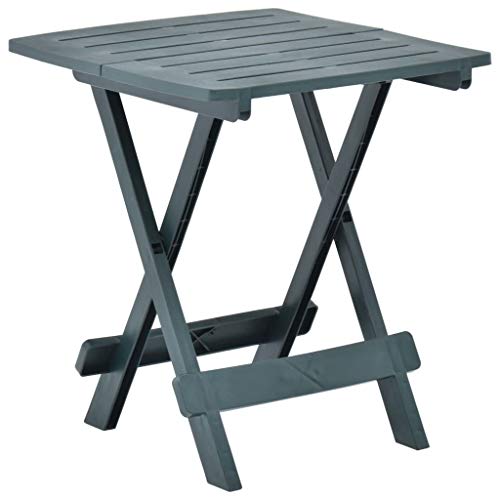 Goliraya Mesa de Jardín Plegable Mesa Terraza Exterior Mesa Auxiliar de Jardín de Plástico Verde 45x43x50 cm Goliraya Mesa de Jardín Plegable Mesa Terraza Exterior Mesa Auxiliar de Jardín de Plástico Verde 45x43x50 cm