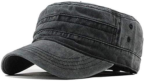 Gorra Militar clásica de Primera Calidad, Estilo Militar, Gorra Militar para Hombre, de Perfil bajo, Verano, 100% algodón, Ajustable, Gorra de Violinista, Gorra de cadete Plana Lisa, Gorra de béisbo