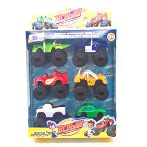 Greatangle 6 unids/Lote máquinas Monstruo Rusia Juguetes para niños Blaze Miracle Cars Blaze Vehicle Car Toys con Caja Original Mejores Regalos Multicolor