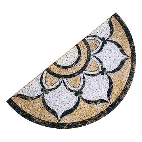 GROOMY Felpudo, Felpudo semicircular, Alfombrilla Antideslizante de PVC de Media Luna con patrón de mármol, 30X60cm-5