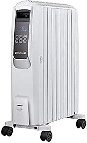 Grunkel - RAC-8 PIROS DIGITAL - Radiador de aceite de 8 elementos. Termostato inteligente, modo ECO, panel LED digital y mando a distancia - 2000W - Blanco