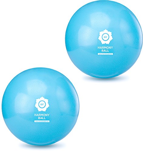 HARMONY BALL Juego de 2 pelotas de pilates y gimnasia, sin ftalatos, color azul aguamarina, 23 cm