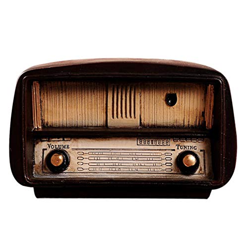 HEALLILY Modelo de Radio de Resina Vintage Adorno de exhibición de Escritorio estatuilla de Radio Antigua para decoración de Oficina