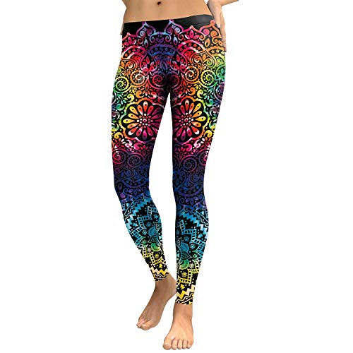 Hinyyee Impresos atléticos Yoga Pantalones de Talle Alto la Altura del Tobillo Slim Fit Entrenamiento Running Polainas Medias de Gimnasio # 166 (Color : 1, Tamaño : L)