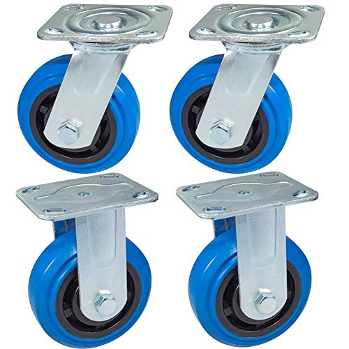 HZWDD BbCc - Ruedas giratorias de Alta Resistencia de 5 Pulgadas, 125 mm, Goma silenciosa, 660 kg para Transporte Industrial y Muebles, Ruedas giratorias de Placa Universal para Banco de Trabajo, HZWDD BbCc - Ruedas giratorias de Alta Resistencia de 5 Pulgadas, 125 mm, Goma silenciosa, 660 kg para Transporte Industrial y Muebles, Ruedas giratorias de Placa Universal para Banco de Trabajo,