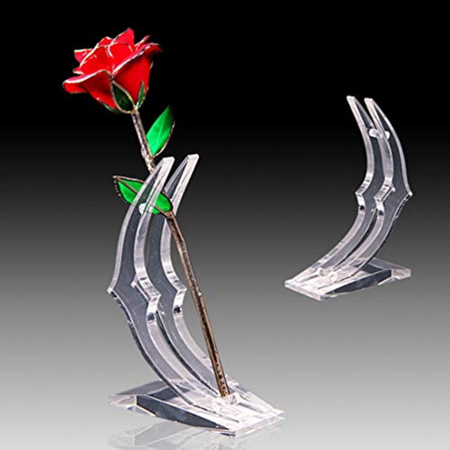 IMIKEYA Estante de Soporte de Flores de Oro Rosa de 24K Soporte de Exhibición de Acrílico Soporte de Base de Cristal en Forma de Media Luna Soporte para Flores Artificiales Rosa de Oro de 24K IMIKEYA Estante de Soporte de Flores de Oro Rosa de 24K Soporte de Exhibición de Acrílico Soporte de Base de Cristal en Forma de Media Luna Soporte para Flores Artificiales Rosa de Oro de 24K