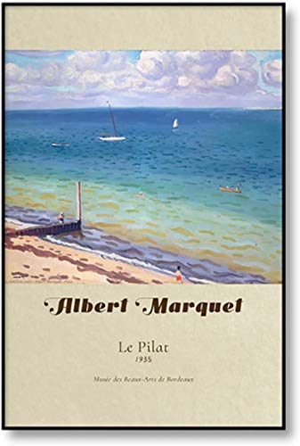 Imprimir En Lienzo Albert Marquet, el famoso puerto de Marsella, carteles e imágenes para decoración del hogarￚ60x90cm Sin Marco