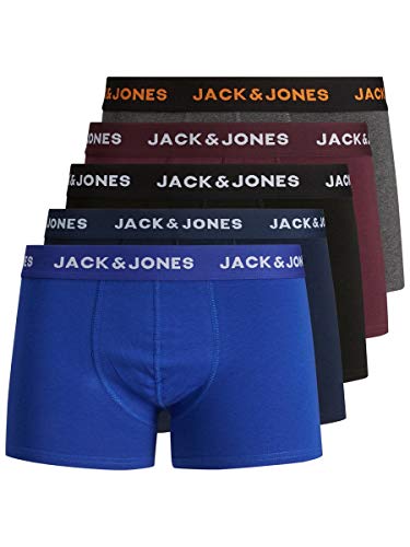 Jack & Jones JACBLACK Friday Trunks 5 Pack Online Bxer, Negro, M para Hombre