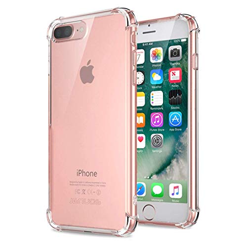 Jenuos Funda iPhone 7 Plus/iPhone 8 Plus, Transparente Suave Silicona Protector TPU Anti-Arañazos Carcasa Cristal Caso Cover para iPhone 7 Plus / 8 Plus - Transparente (7P-TPU-CL)
