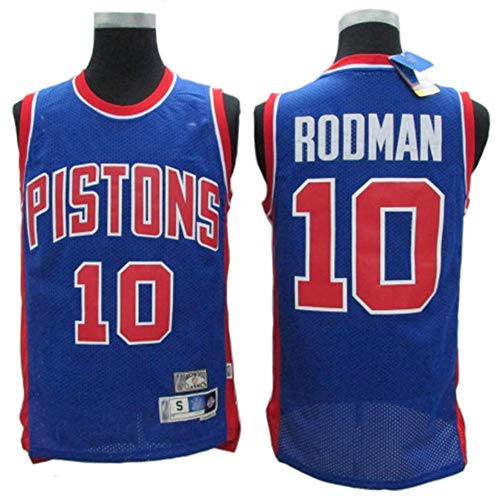 Jersey para Hombre - Dennis Rodman # 10 Detroit Pistons Camiseta Sin Mangas De Baloncesto Fan Versión Retro Camiseta Malla Versión Transpirable,L175~180cm/75~85kg