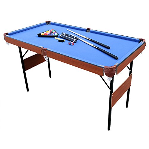 JH Mini Mesa de Billar Snooker Mesa Plegable, Color Azul, con Bolas, 140 x 74 x 80 cm