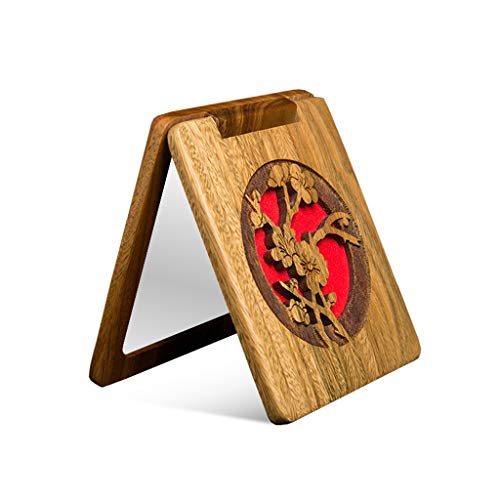 JJZI-L Estilo Chino Espejo portátil, Espejo de Maquillaje Retro Doble echó a un Lado de la Mano de Madera Espejo de Chicas Viaje de Negocios de Viaje Espejo del pequeño 7 * 8cm JJZI-L Estilo Chino Espejo portátil, Espejo de Maquillaje Retro Doble echó a un Lado de la Mano de Madera Espejo de Chicas Viaje de Negocios de Viaje Espejo del pequeño 7 * 8cm