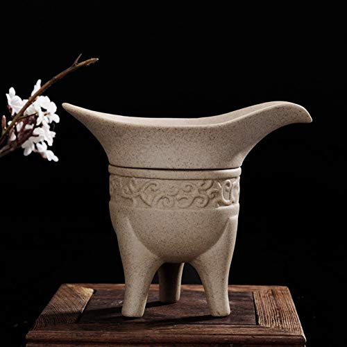 Juan Ni - Colador de té de cerámica con diseño de roca antigua, color verde Xiangyun