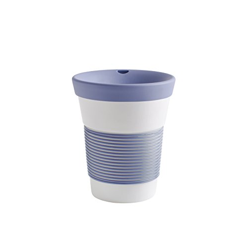 KAHLA cupit Vaso con Tapa en Coffee to go Mug, Pro Eco, Porcelana, stürmisches Blau, 10 x 6 x 13.2 cm
