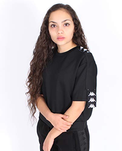 Kappa Aomah Authentic T Camiseta, Mujer, Negro (Black/White), L