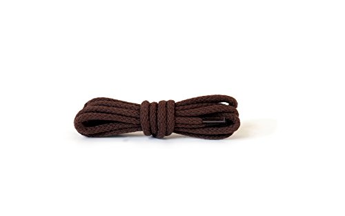 Kaps Cordones redondos, cordones de algodón 100% duraderos, hechos en Europa, 1 par, colores y longitudes(90 cm - 5 a 6 pares de ojales / 79 - marrón oscuro)
