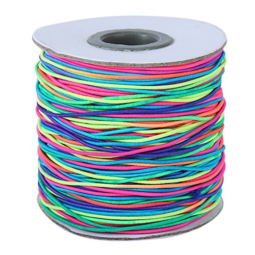 Kentop Cuerda elástica arcoíris para perlas, cuerda de nailon para manualidades, 1 mm de diámetro