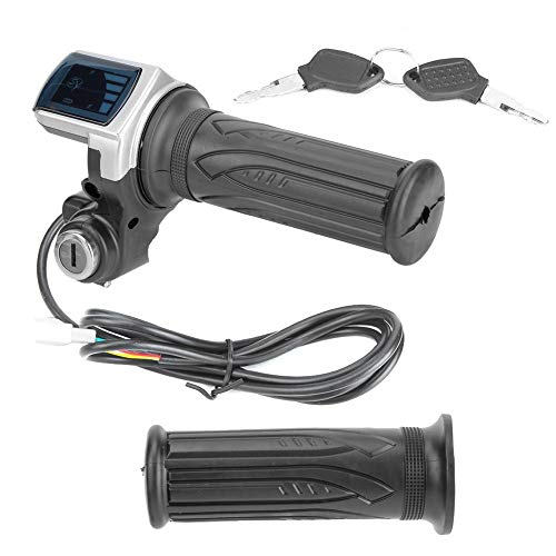 KIMISS bicicleta eléctrica del acelerador, 36V media del acelerador con LED indicador de encendido de bloqueo de teclas para Bicicletas Scooters eléctricos (Negro)