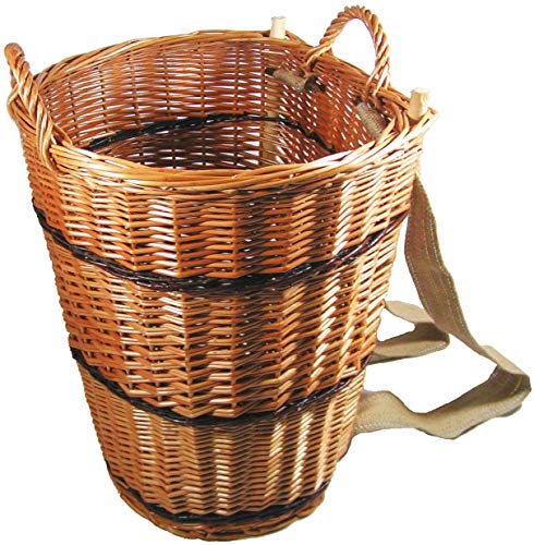 KORBVERSAND Cesta con correas de transporte, 48 x 47 x 67 cm, cesta para heno, cesta para la espalda, cesta para cosecha, cesta de madera, cesta para vino, cesta para recogida de vino