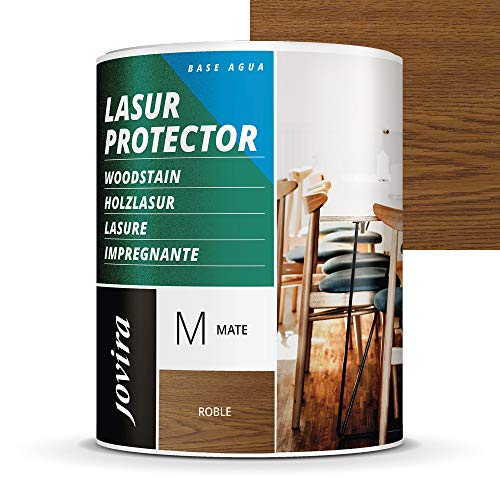 LASUR PROTECTOR AL AGUA MATE Protege, decora y embellece todo tipo de madera. (750 ML, ROBLE)