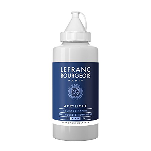 Lefranc & Bourgeois 300394 - Pintura acrílica fina, tubo de 750 ml, alta pigmentación, opacidad, textura homogénea cremosa, color blanco