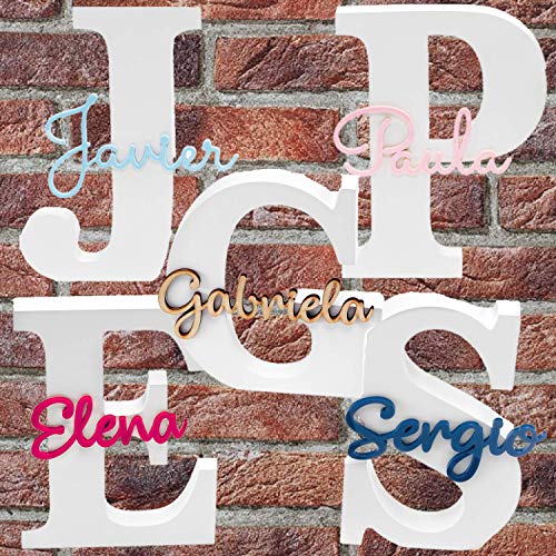 Letras Iniciales Grandes de Madera Personalizadas para Decoración en Bodas, Comuniones, Bautizos, Tam. 21cm Baby Showers y Fiestas de Cumpleaños Letras Iniciales Grandes de Madera Personalizadas para Decoración en Bodas, Comuniones, Bautizos, Tam. 21cm Baby Showers y Fiestas de Cumpleaños