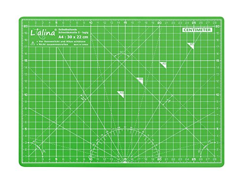 Lianina® Base de corte con superficie auto regenerativa, tamaño A4 30 x 22 cm, bicolor Verde y Lila