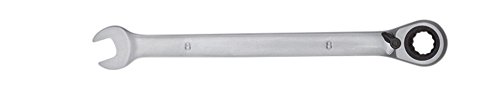 Llave combinada de 8 mm | WIESEMANN 1893 | Llave combinada con trinquete | Acero al cromo vanadio, cromado | 80904