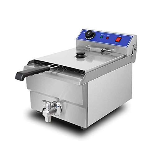 LoveHOUGE Freidora eléctrica profunda de 13 L 3250 W Profesión Freidora eléctrica de cilindro simple acero inoxidable de gran capacidad con drenajes LoveHOUGE Freidora eléctrica profunda de 13 L 3250 W Profesión Freidora eléctrica de cilindro simple acero inoxidable de gran capacidad con drenajes