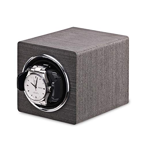 LRL Reloj Windoer - Mini Relojes automáticos Blaning Box Watch Funda de Almacenamiento Titular de la Pantalla Organizador Mecánico Reloj Shaker Black Grey Battery + AC Power Home (Color : Gray)