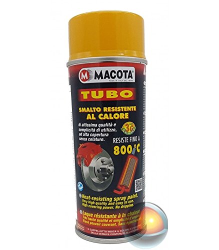 Macota - Pintura en spray Macota Tubo – Resistente a las altas temperaturas hasta 800 °C, color amarillo