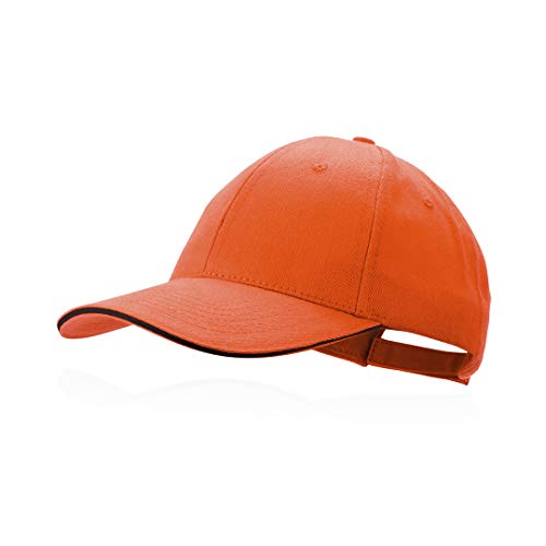 Makito Gorra naranja béisbol padel golf gorra 6 paneles 100% algodón peinado cierre ajustable gorra unisex